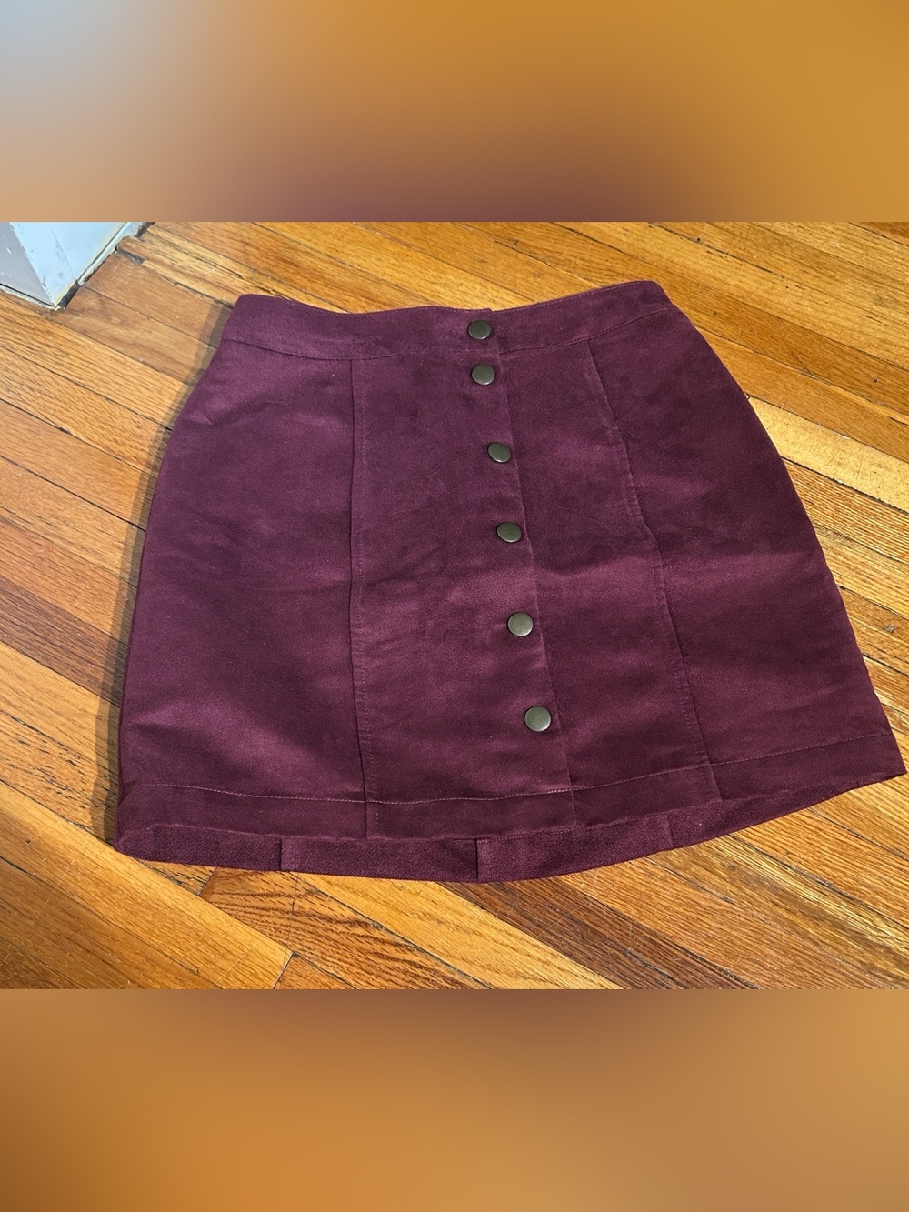 Old Navy Burgundy Button-Front Mini Skirt